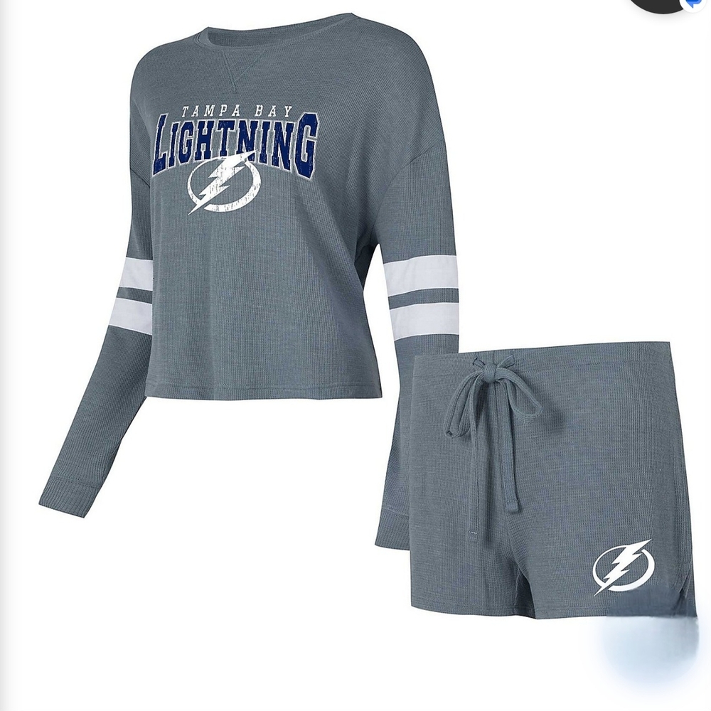 Tampa Bay Lightning  Gray Pajama Set NWT - Picture 2 of 6
